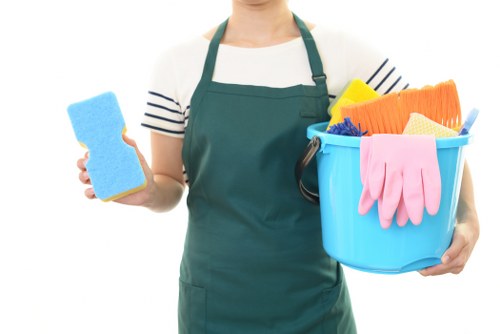 Professional office cleaning in a Canary Wharf commercial workspace