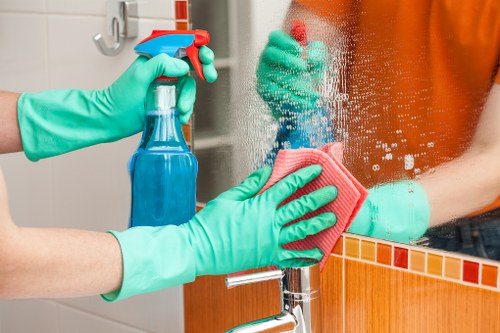 Deep cleaning service for a Canary Wharf apartment kitchen and living area