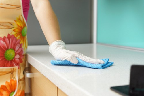 Professional spot cleaning on office upholstery in Canary Wharf