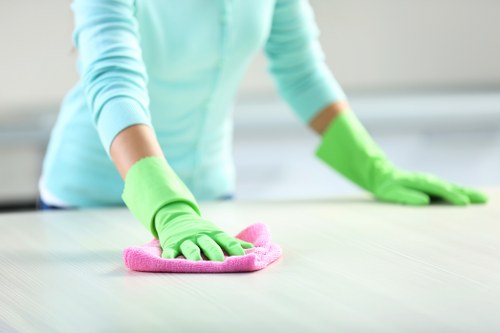 Technician deep cleaning a residential carpet in Canary Wharf