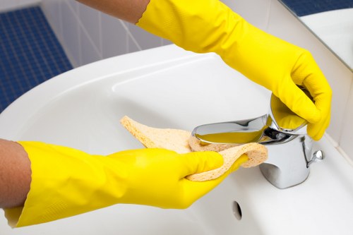 Cleaning communal areas in a Canarywharf mixed-use property